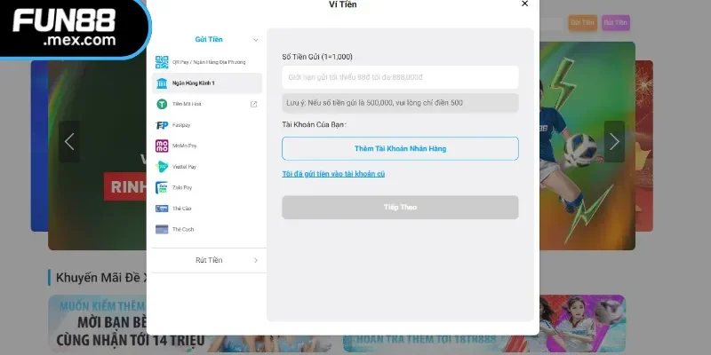 Nạp Tiền Rút Tiền Fun88 1 Hướng dẫn các bước giao dịch Fun88 nhanh cho tân binh